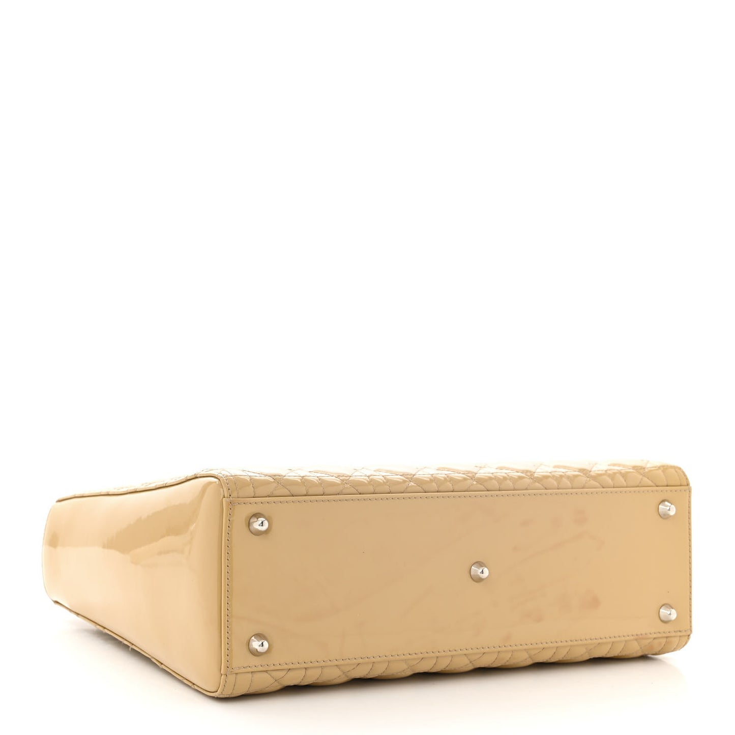 Patent Cannage Large Lady Dior Dark Beige
