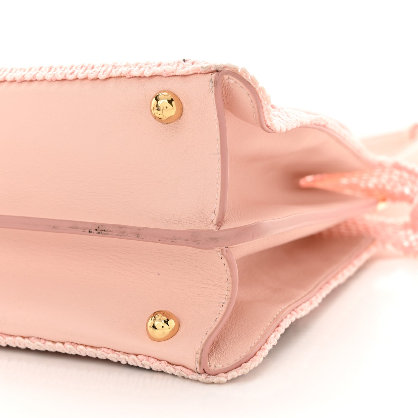 Calfskin Lace Medium Peekaboo I SEE U Satchel Pink Multicolor