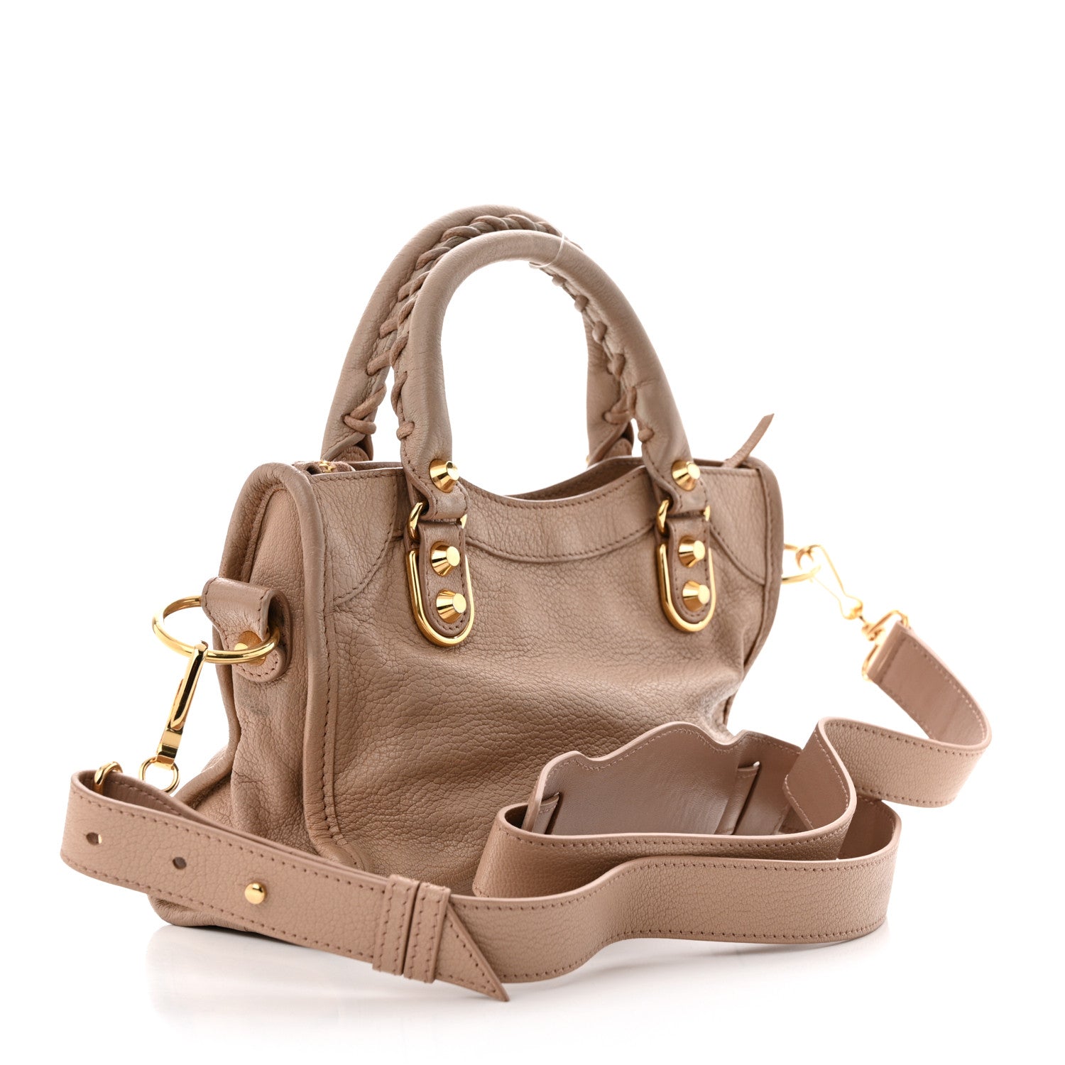 Balenciaga Chevre Gold Metallic Edge Hardware Mini City Rose Des Sables 4 of 12