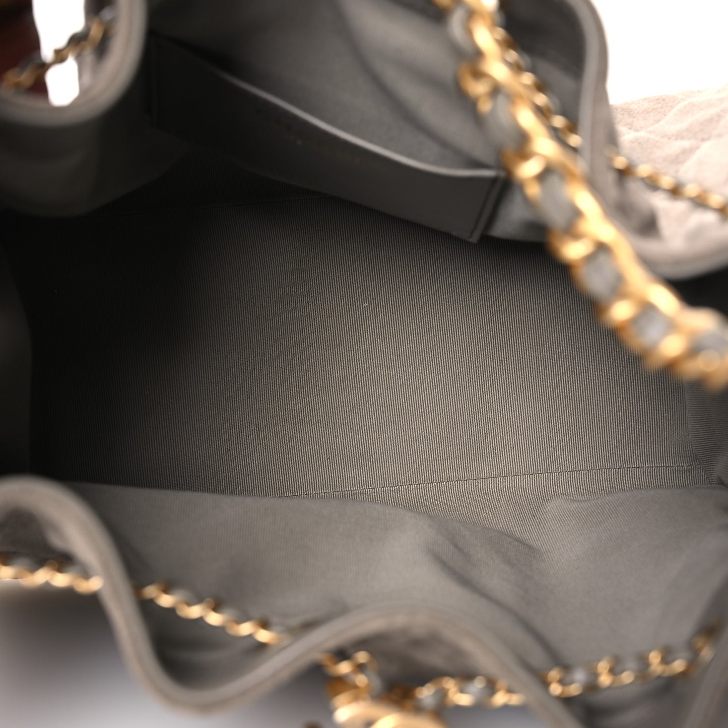 Suede Quilted Small Chanel 25 Handbag Grey