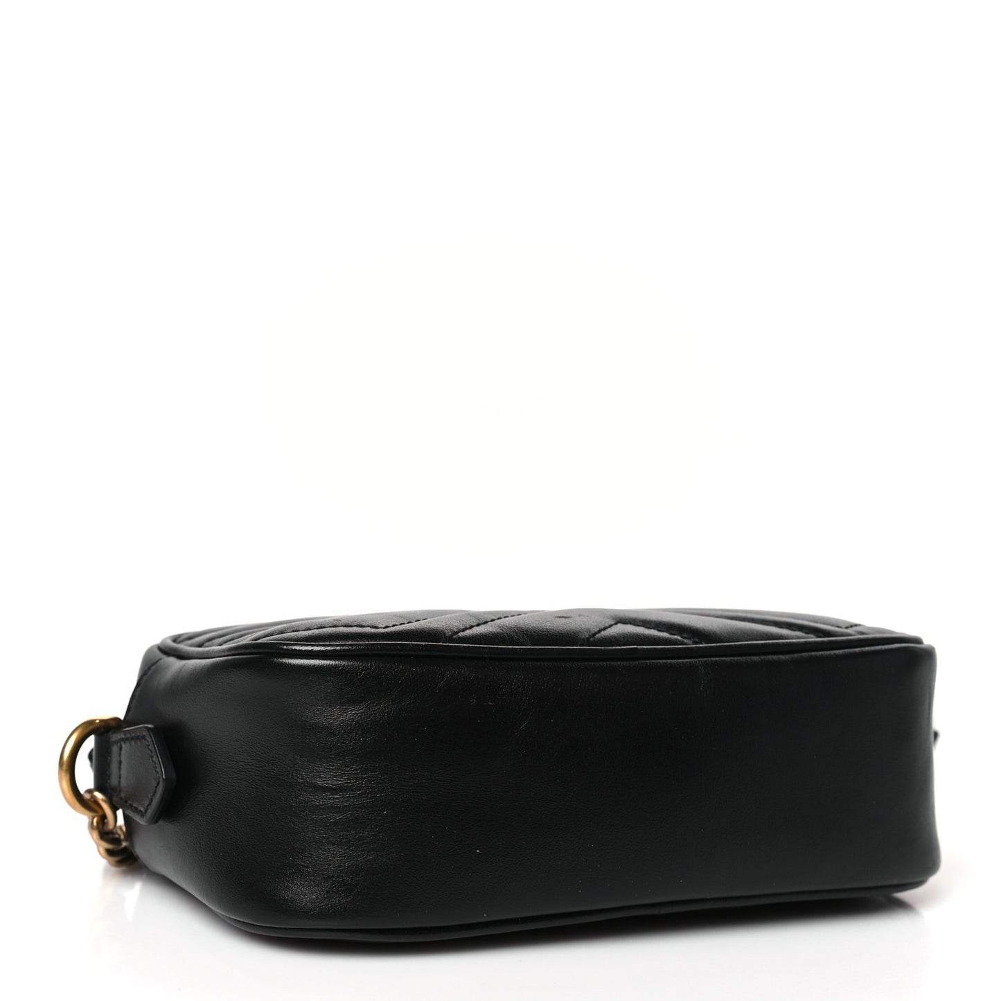 Calfskin Matelasse Mini GG Marmont Chain Shoulder Bag Black