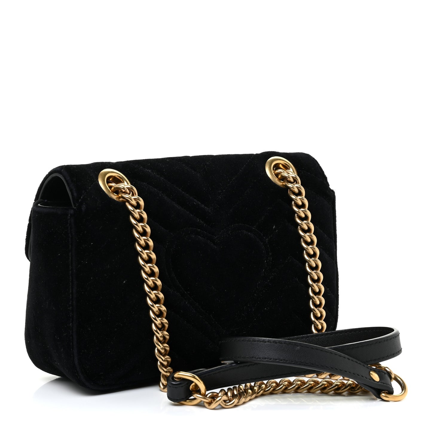 Velvet Matelasse Mini GG Marmont Shoulder Bag Black