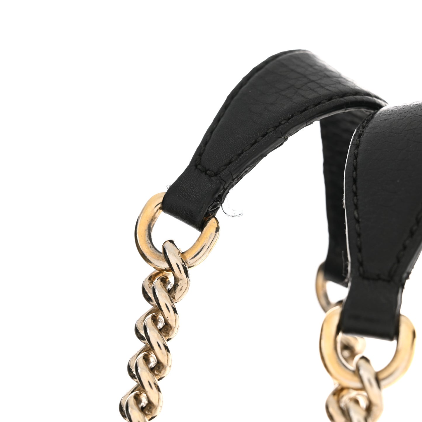 Pebbled Calfskin Medium Soho Chain Shoulder Bag Black