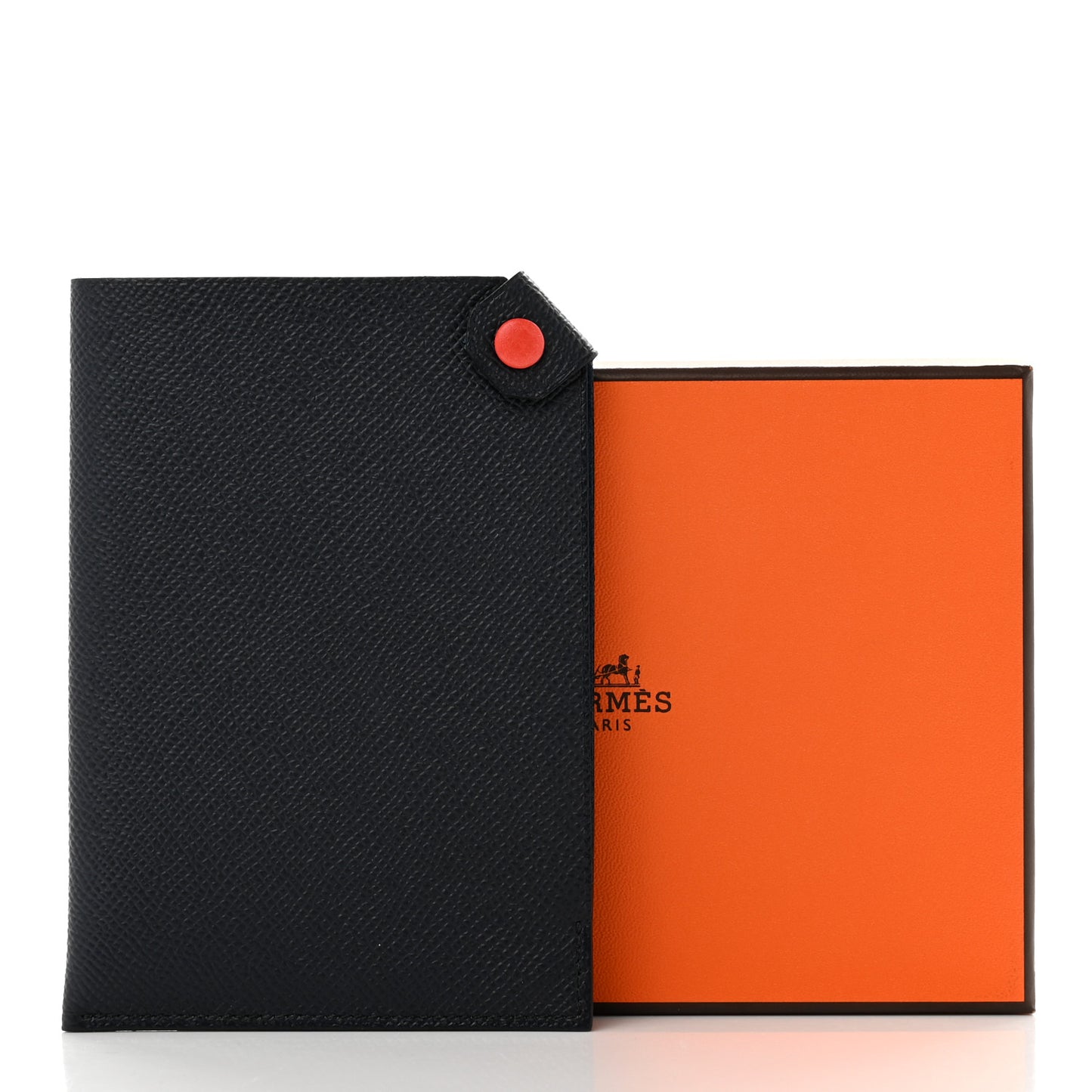 Epsom Tarmac Dot PM Passport Holder Bleu Indigo Capucine