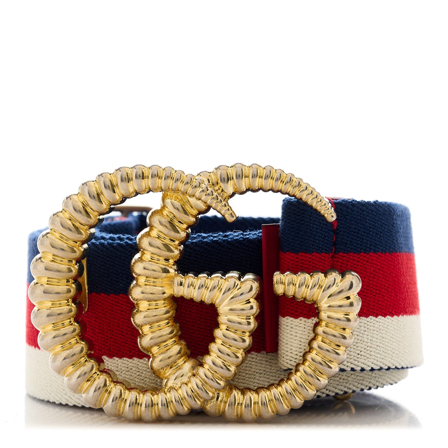 Canvas Torchon Double G Sylvie Web Belt 90 36 Red White Blue