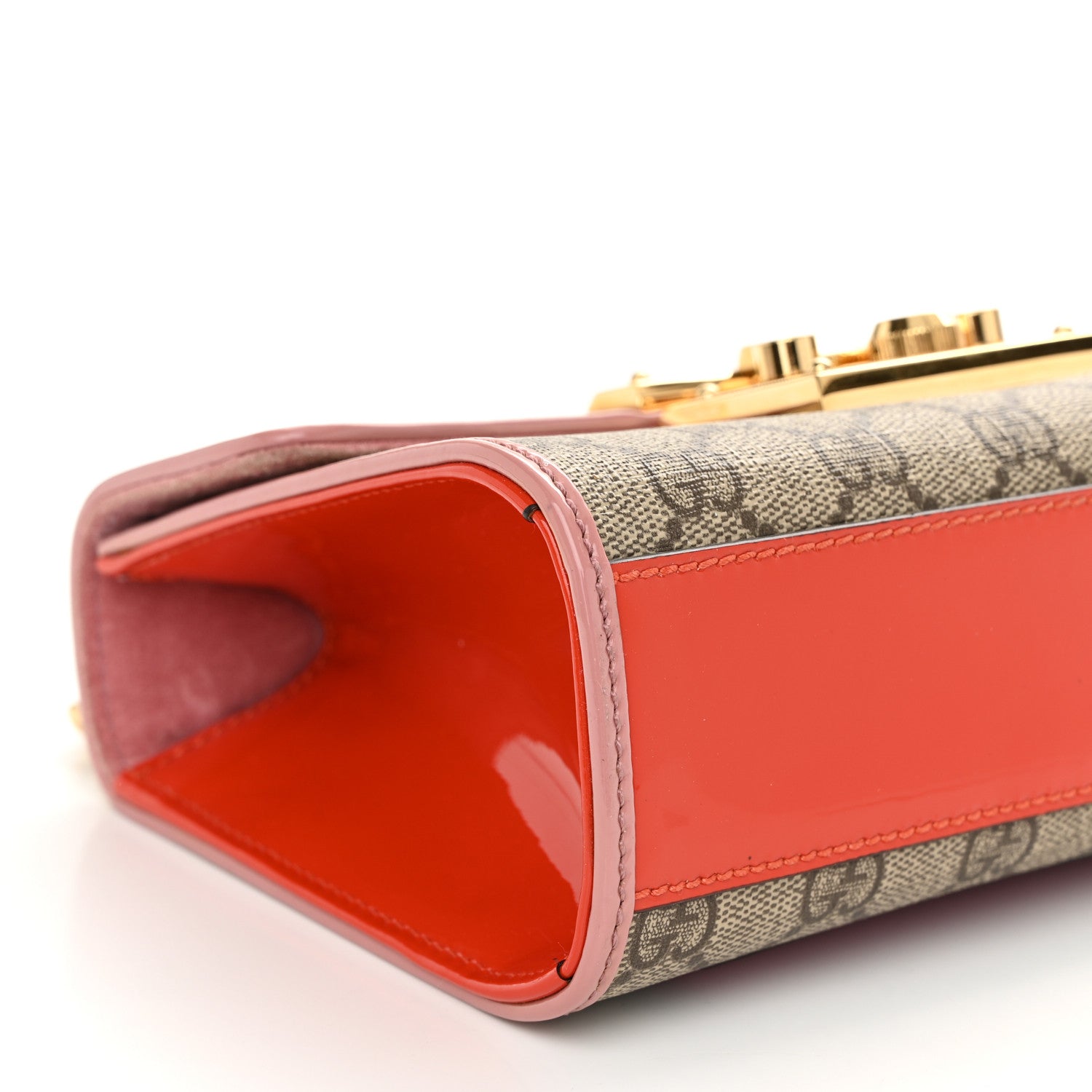 Gucci GG Supreme Monogram Patent Small Padlock Shoulder Bag Multicolor 9 of 12