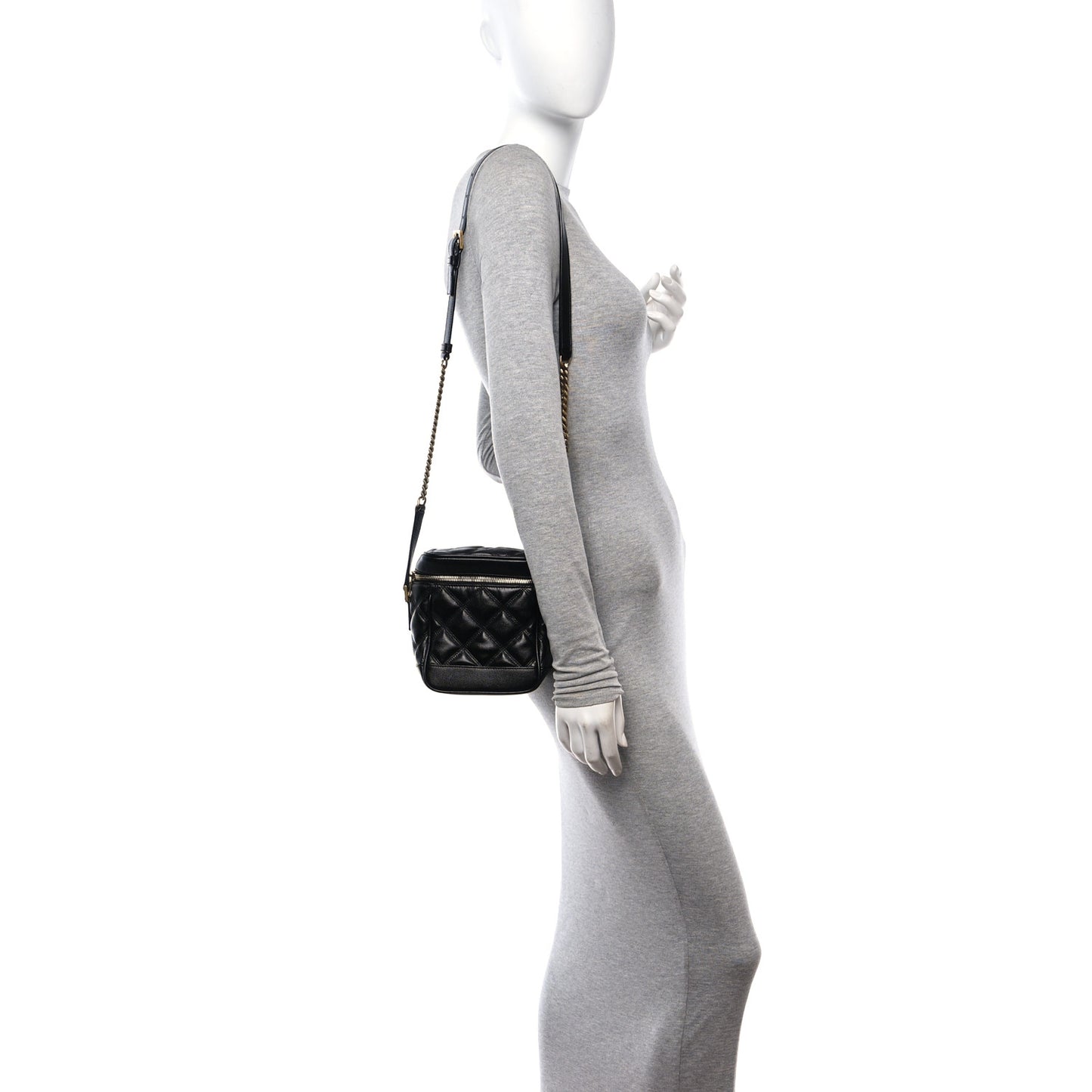 Grain de Poudre Quilted 80's Vanity Bag Black