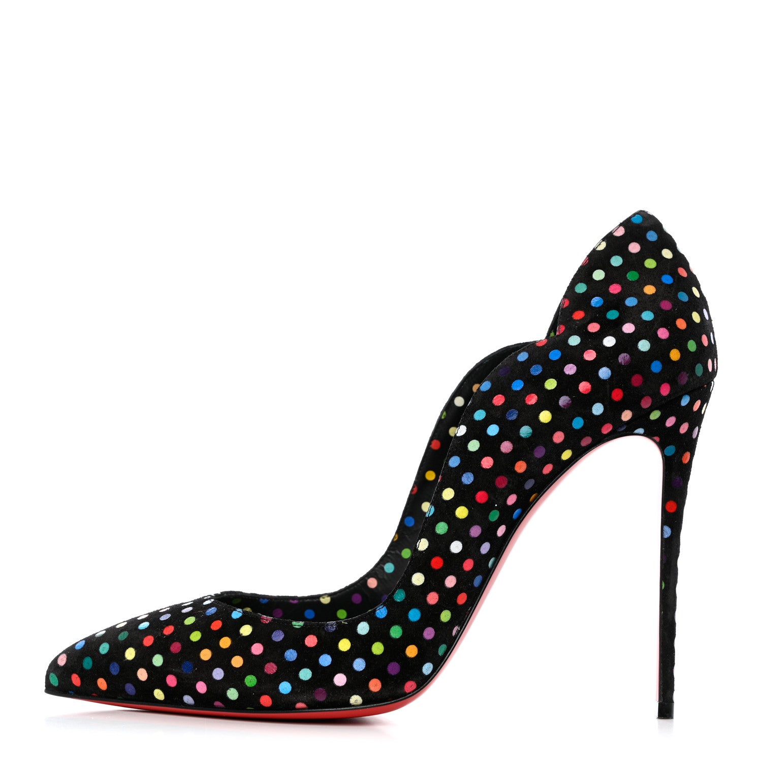 Christian Louboutin Suede Polka Dot Hot Chick 100 Pumps 41 Black Multicolor 1 of 9