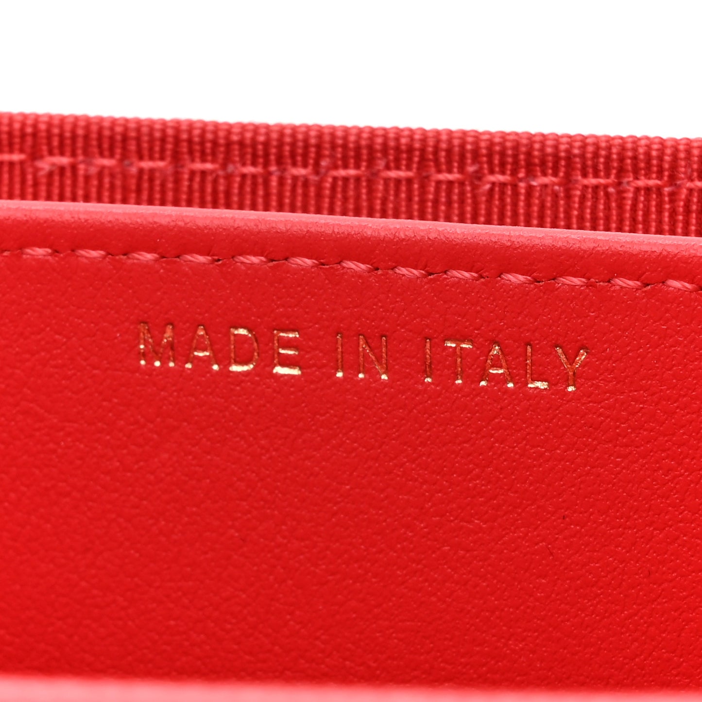 Caviar Quilted Flap Card Holder Wallet Red