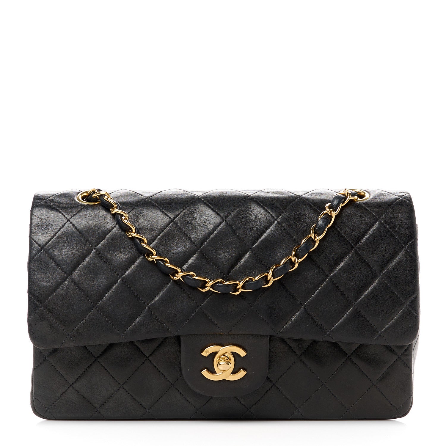 Chanel Lambskin Quilted Medium Double Flap Black 1 of 12