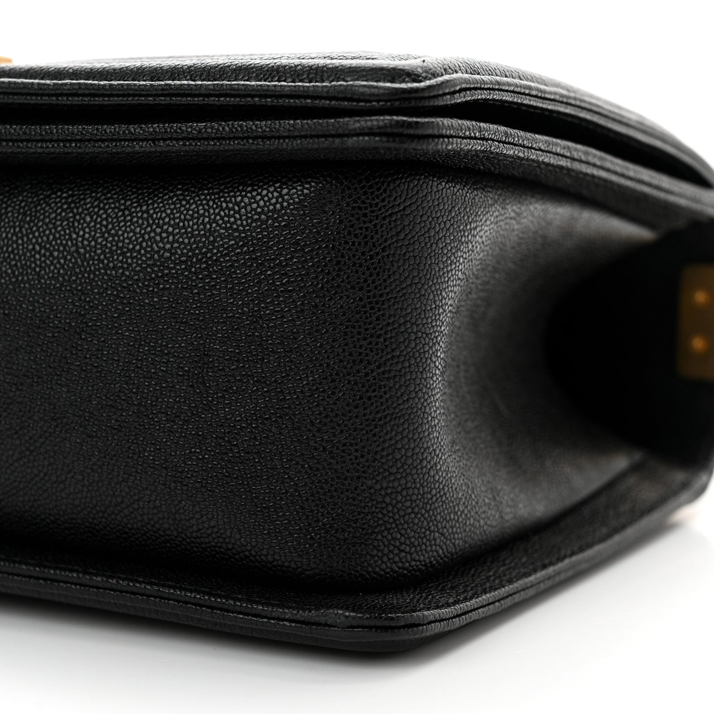 Caviar Chevron Quilted Medium Boy Flap Black