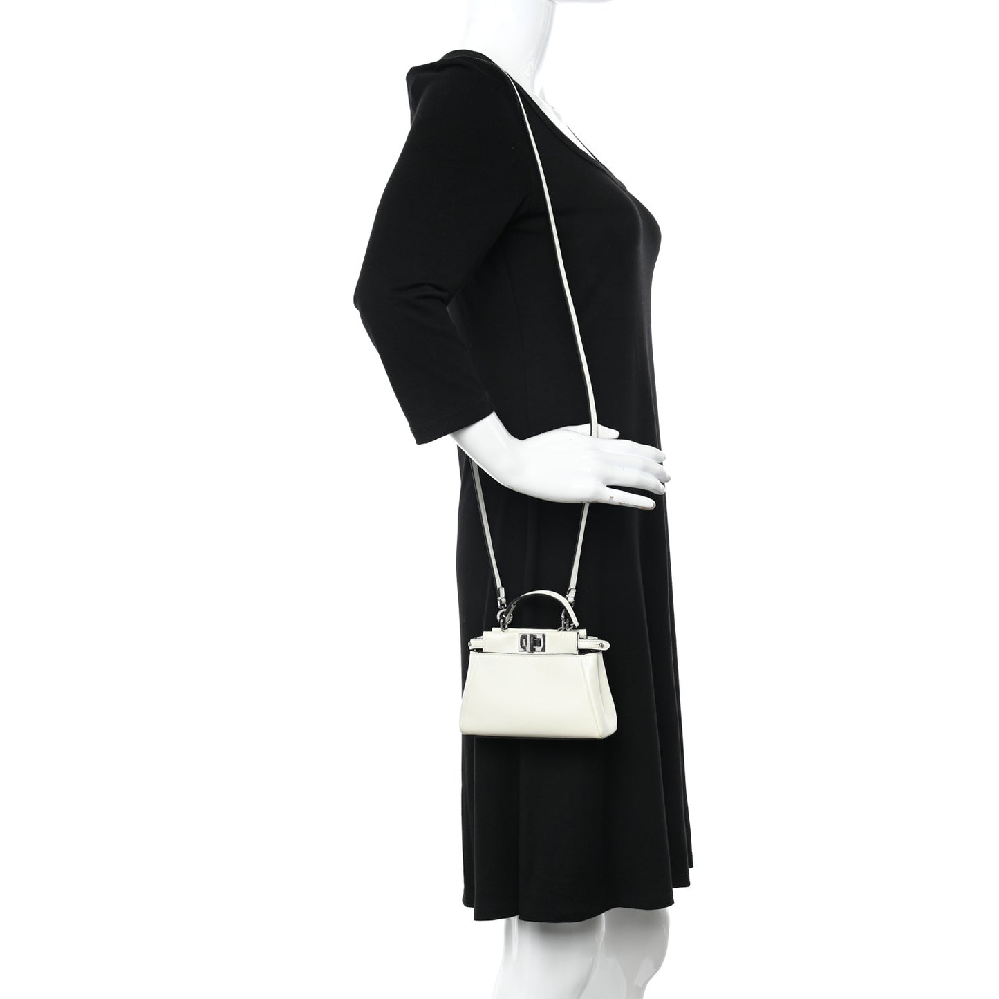 Shiny Nappa Micro Peekaboo Iconic Satchel White