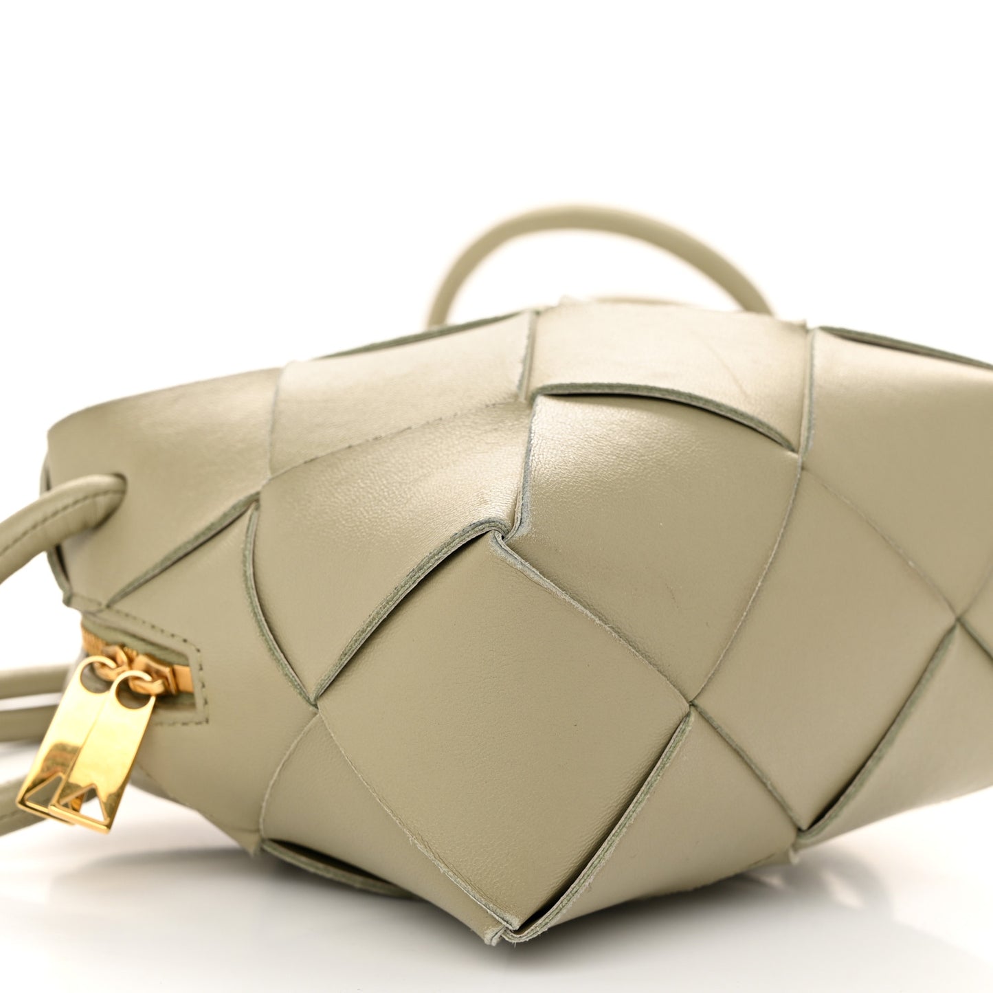 Lambskin Maxi Intrecciato Mini Cassette Camera Bag Travertine