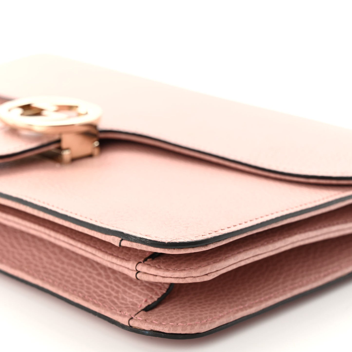Dollar Calfskin Interlocking G Shoulder Bag Soft Pink