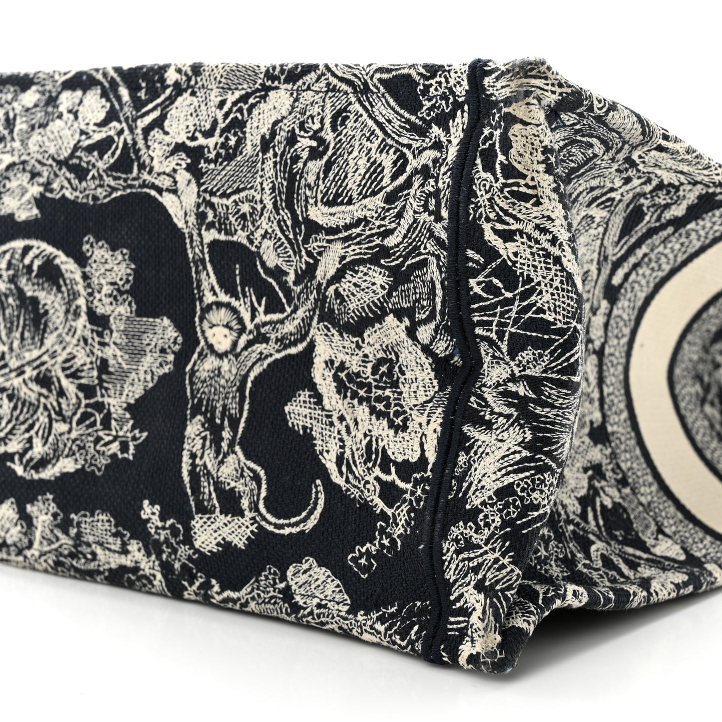 Canvas Embroidered Large Dioriviera Toile De Jouy Reverse Book Tote Blue