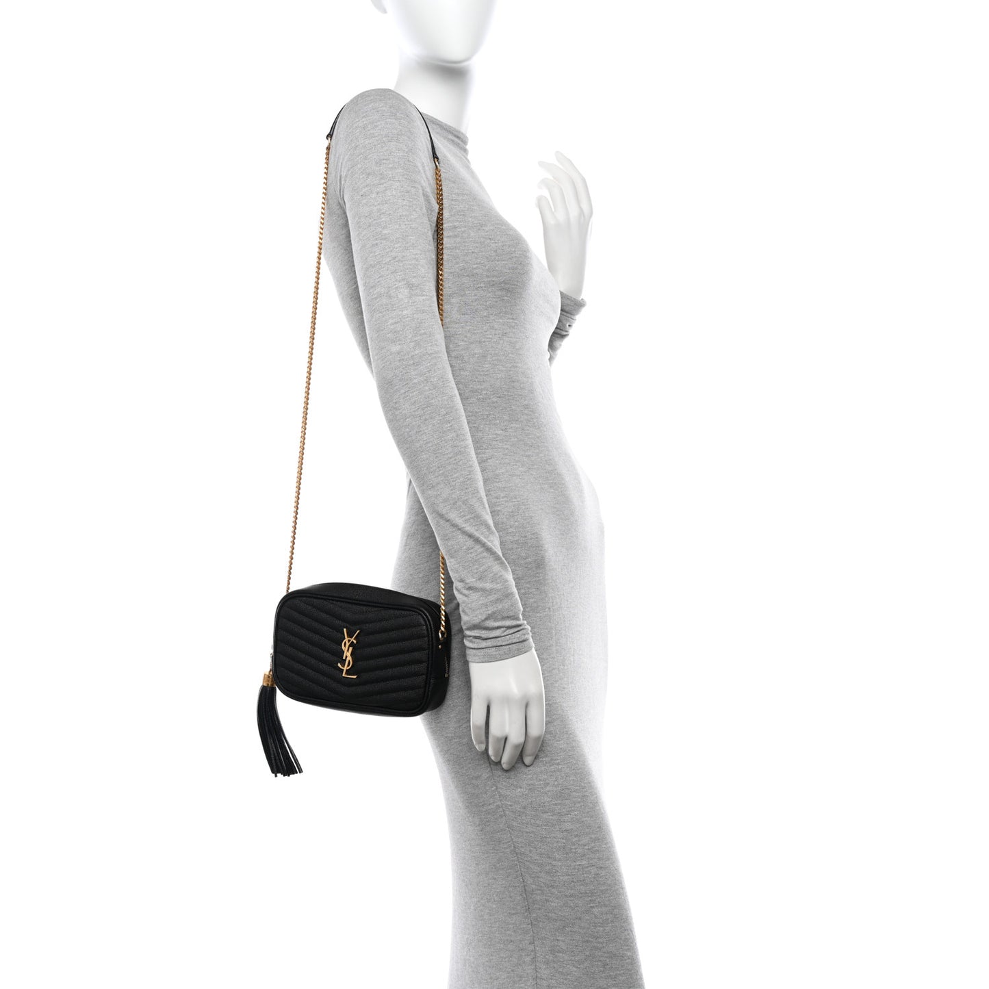Grain De Poudre Matelasse Monogram Mini Lou Camera Bag Black