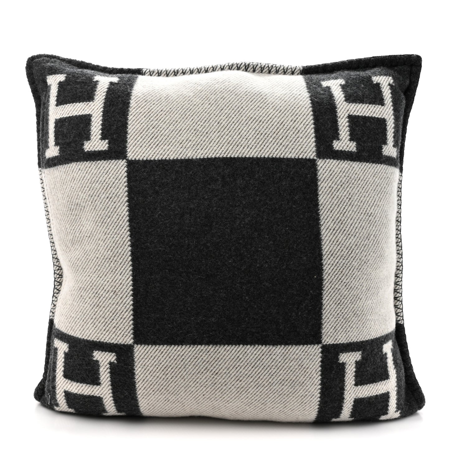 Wool Cashmere Avalon Pillow PM Ecru Gris Fonce