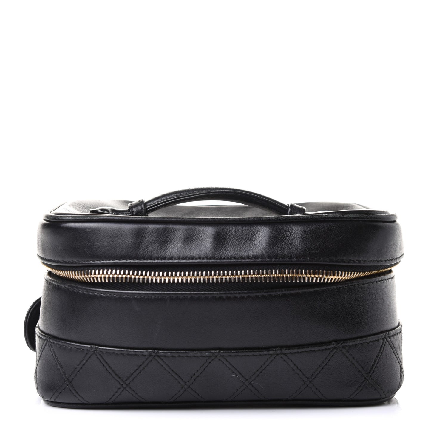Lambskin Vanity Cosmetic Case Black