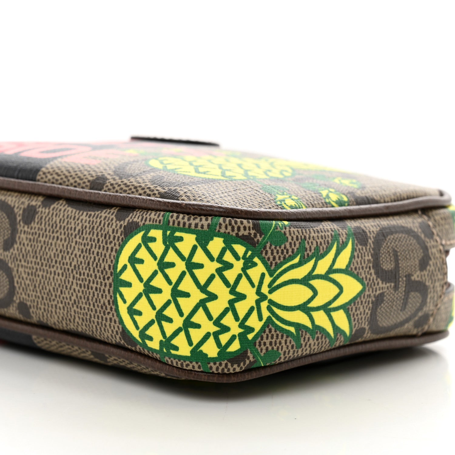 Gucci Maxi GG Supreme Monogram Pineapple Textured Dollar Calfskin Small Retro Interlocking G Belt Bag 90 36 Beige Ebony Green Pink New Acero 10 of 11