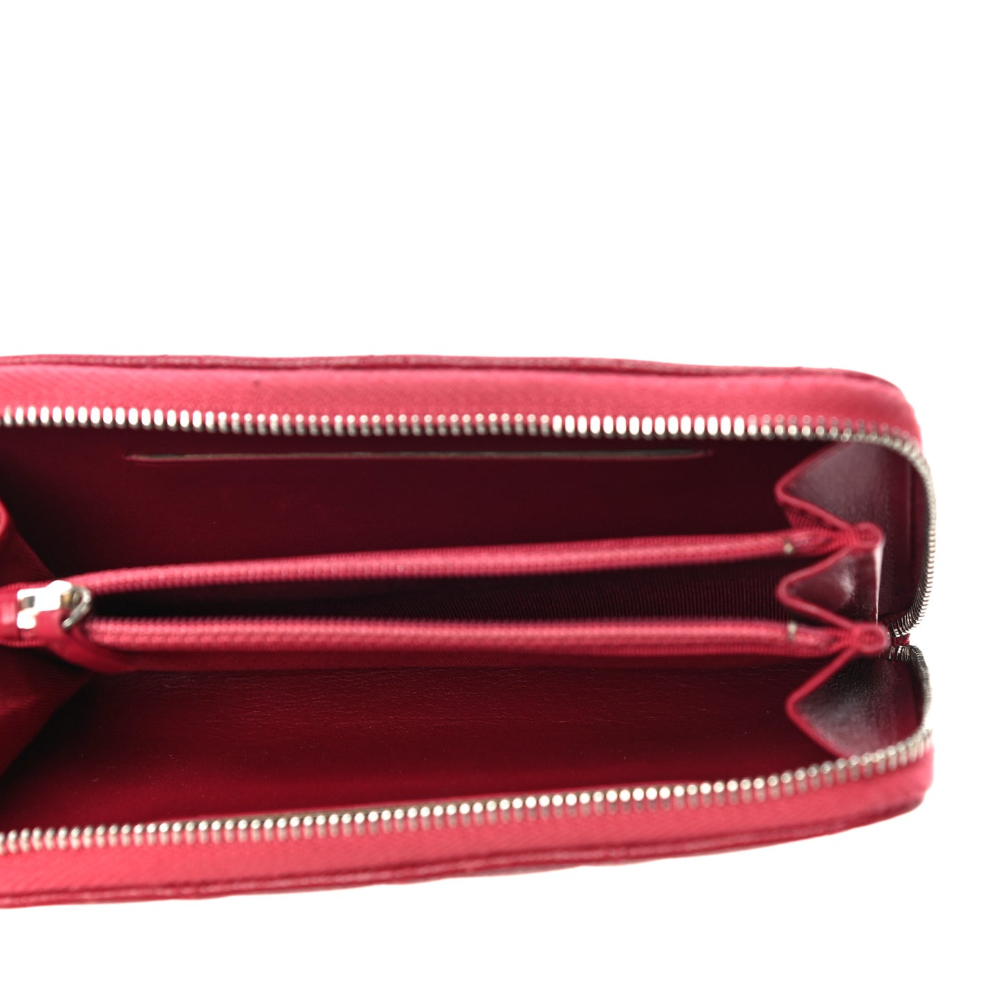 Caviar Quilted Medium Zip Around Wallet Red