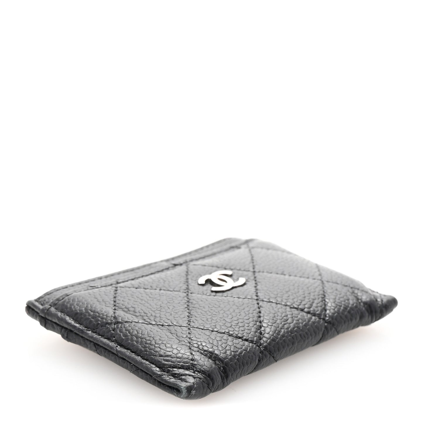 Caviar Quilted Card Holder Black