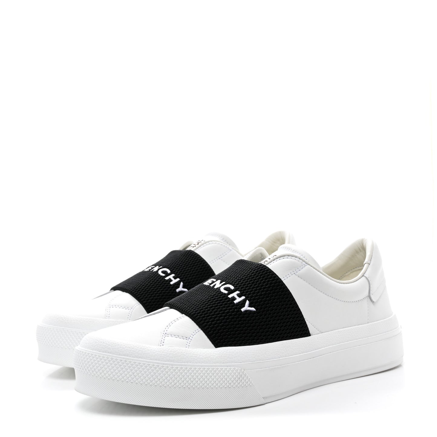 Calfskin Band Logo Womens City Sport Sneakers 38 White Black
