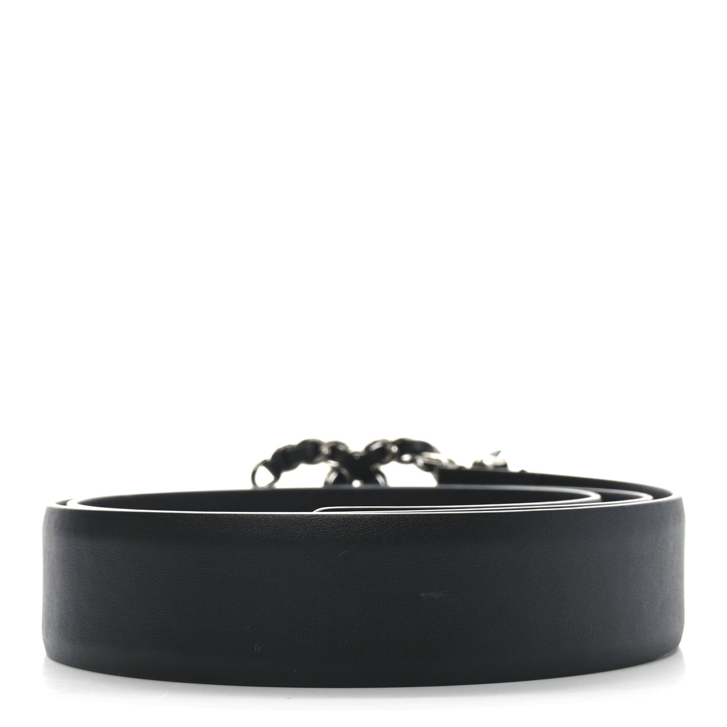Calfskin CC Chain Belt 85 34 Black