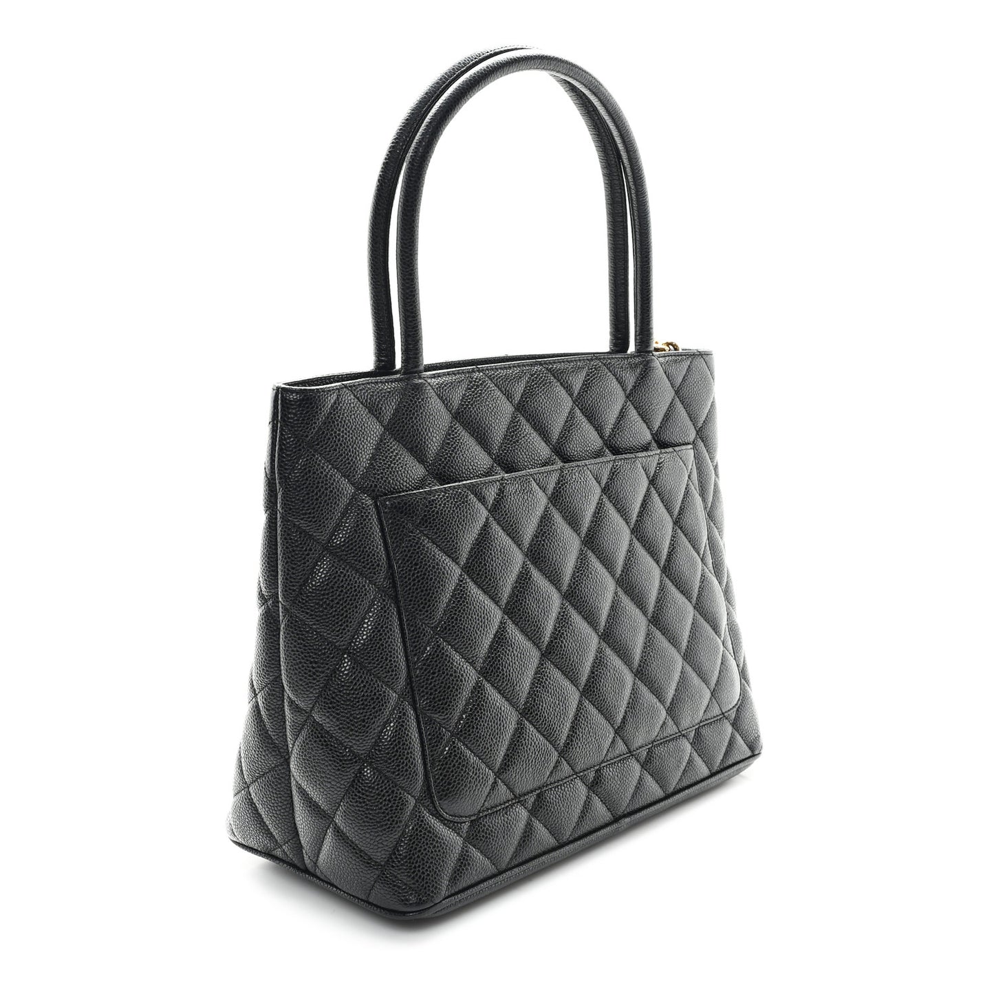 Caviar Quilted Medallion Tote Black