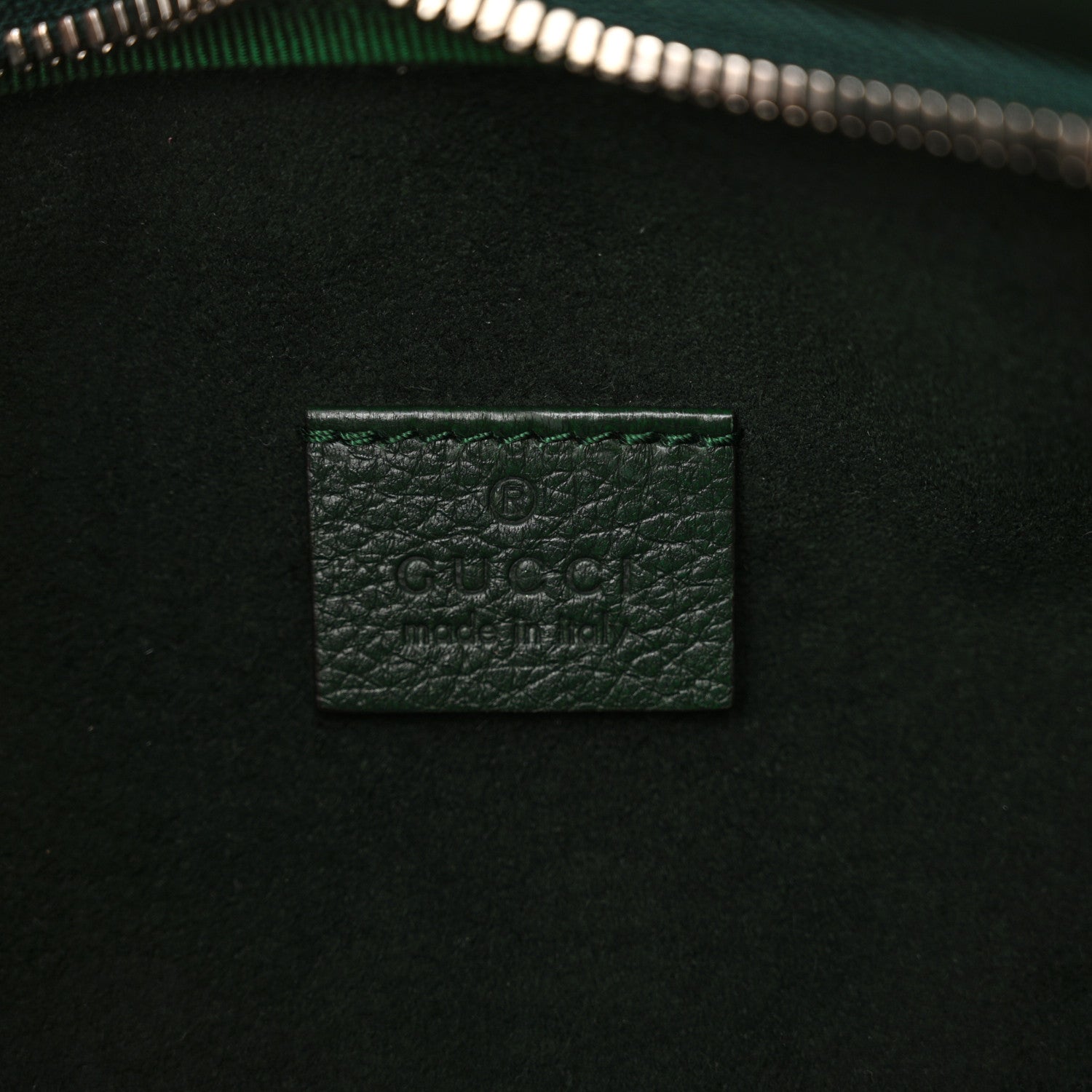Gucci Grained Calfskin Crystal Embellished Small Belt Bag Green 6 of 10