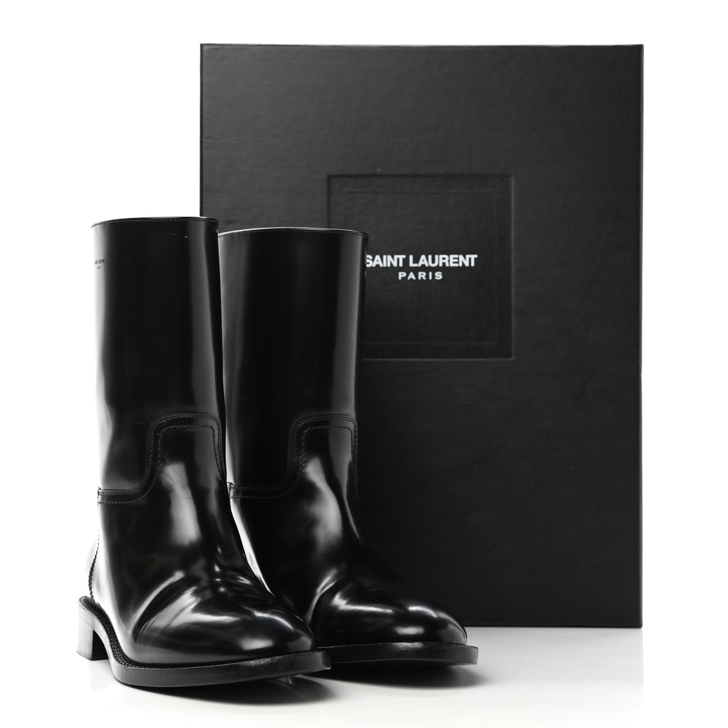 Patent Matte Calfskin Master Ankle Boots 37.5 Black