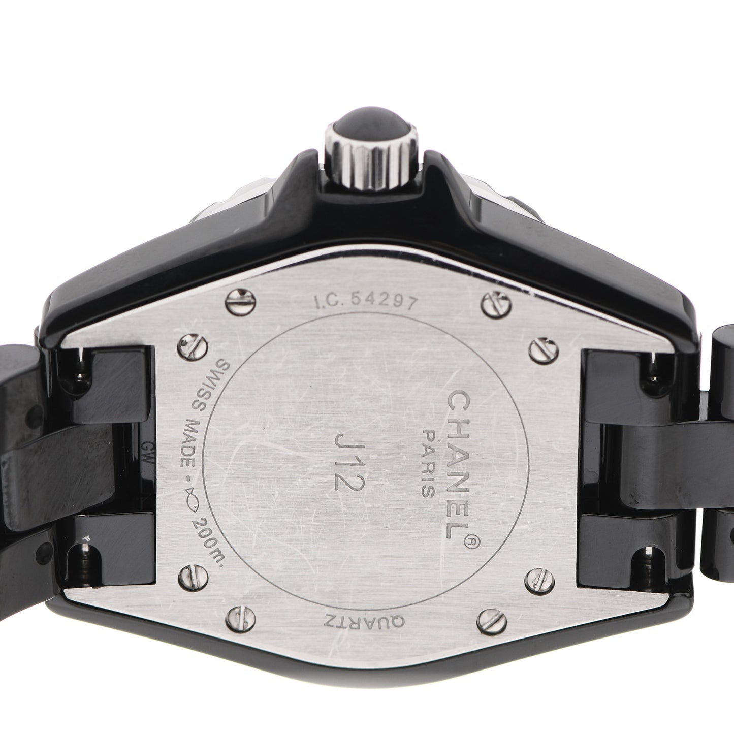 Stainless Steel Ceramic Diamond 33mm J12 Quartz Watch Black