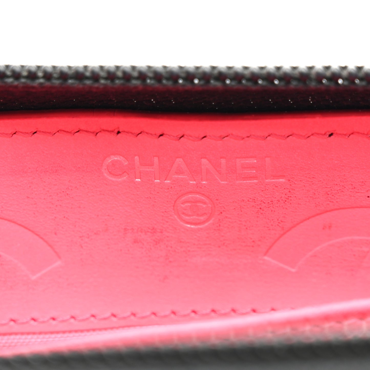 Calfskin Quilted Cambon Large Gusset Zip Around Wallet Black