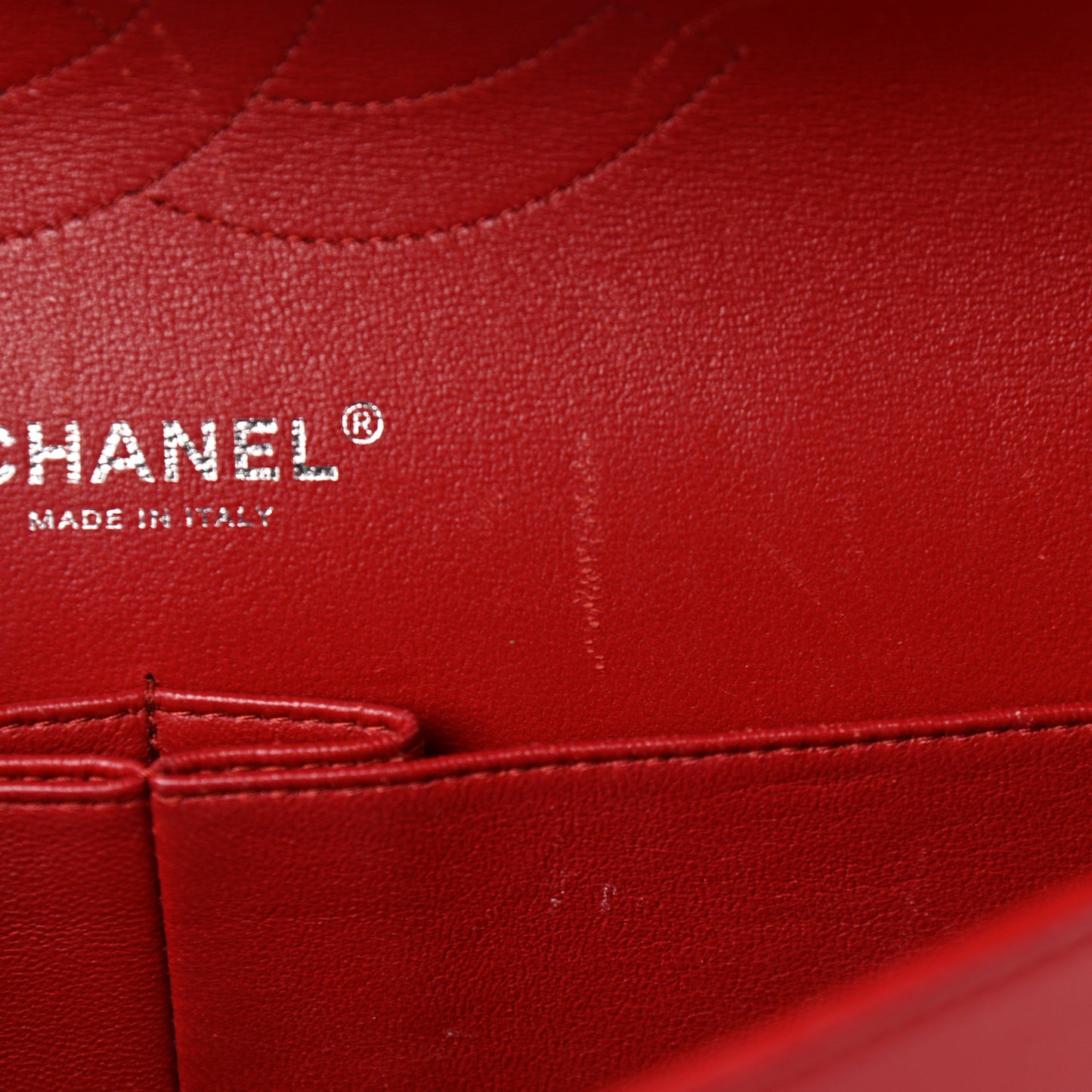 Lambskin Quilted Jumbo Double Flap Red
