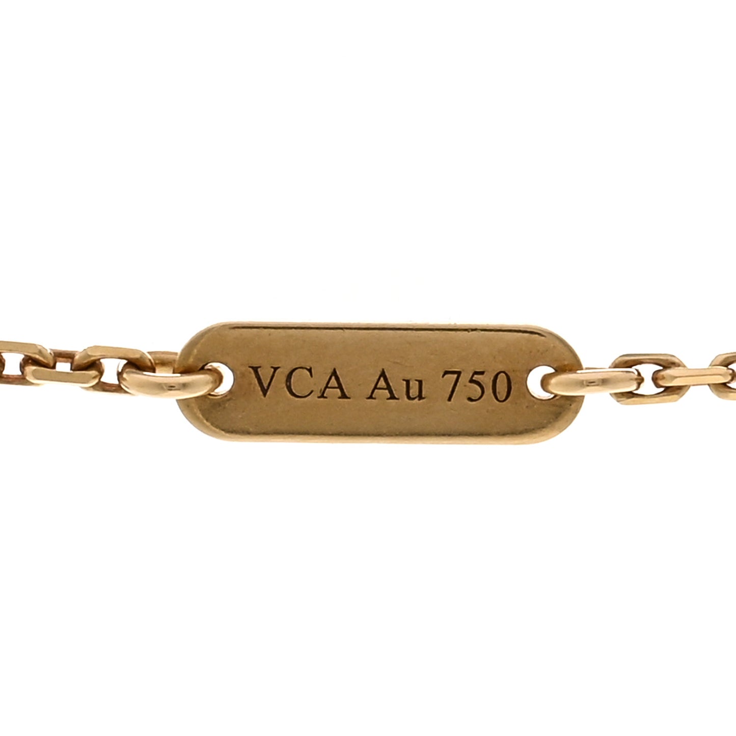 18K Yellow Gold Mother of Pearl Vintage Alhambra Pendant Necklace