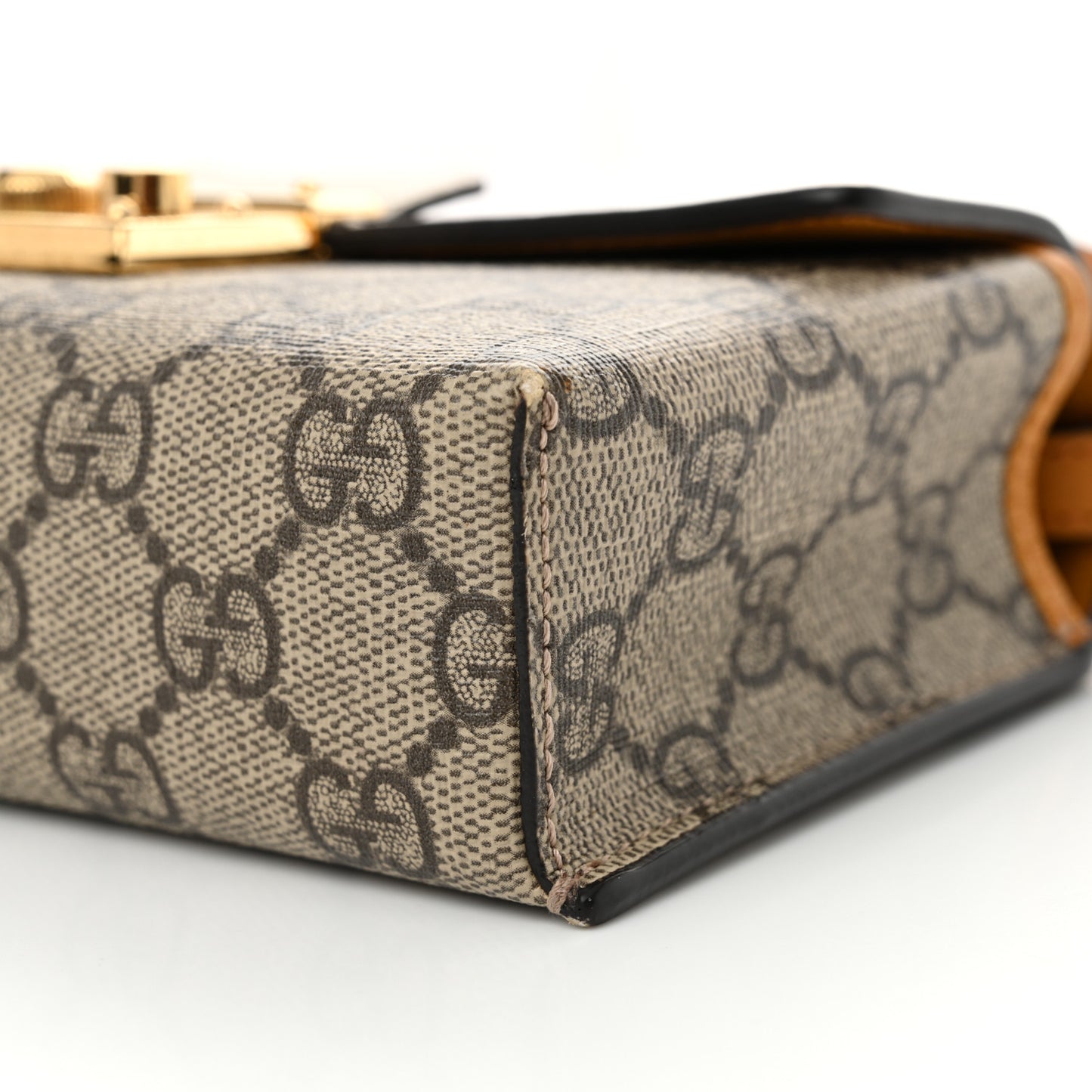 GG Supreme Monogram New Sakai Calfskin Mini Padlock Top Handle Shoulder Bag Beige Ebony Mystic White Sun Oil