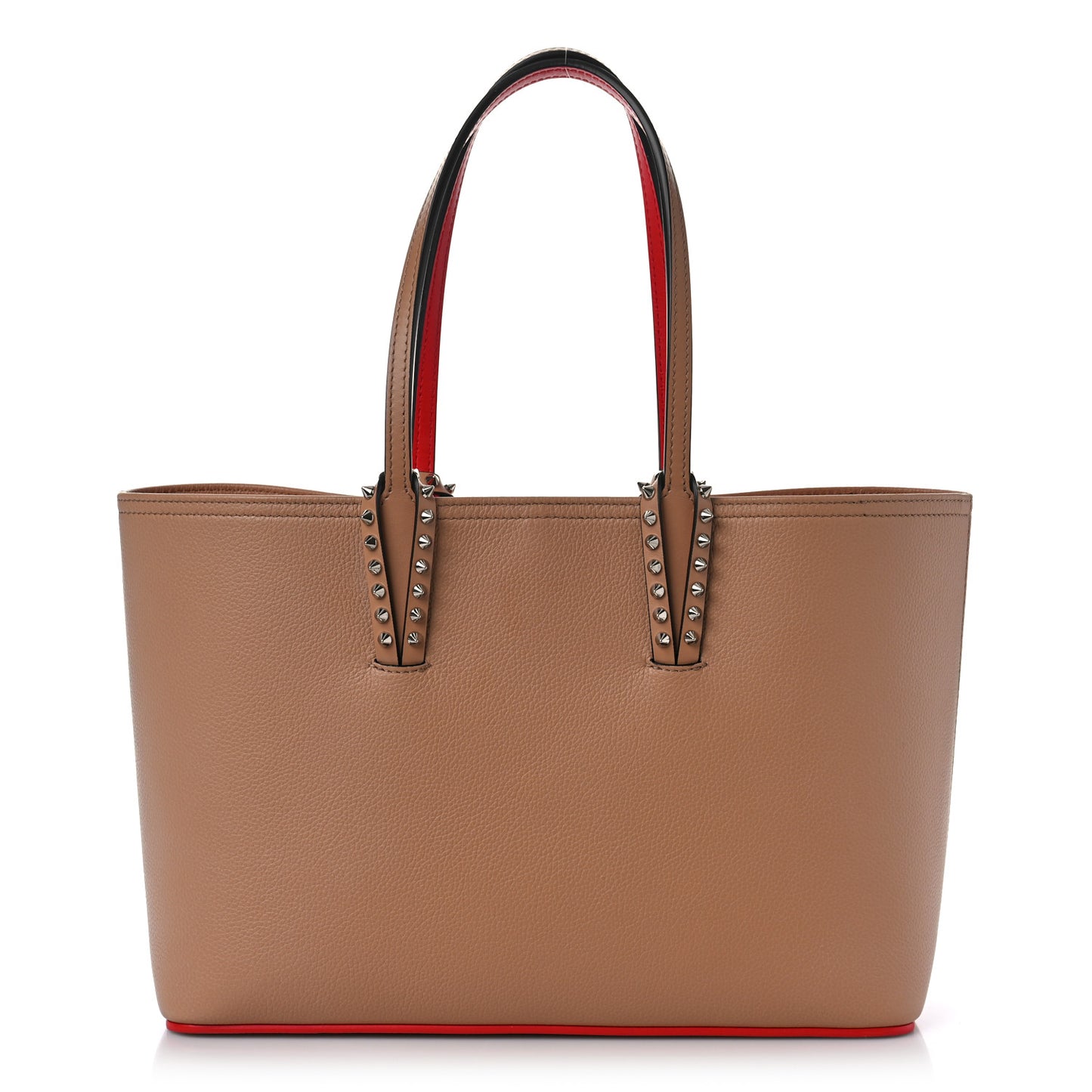 Calfskin Empire Spikes Small East West Cabata Tote Nude