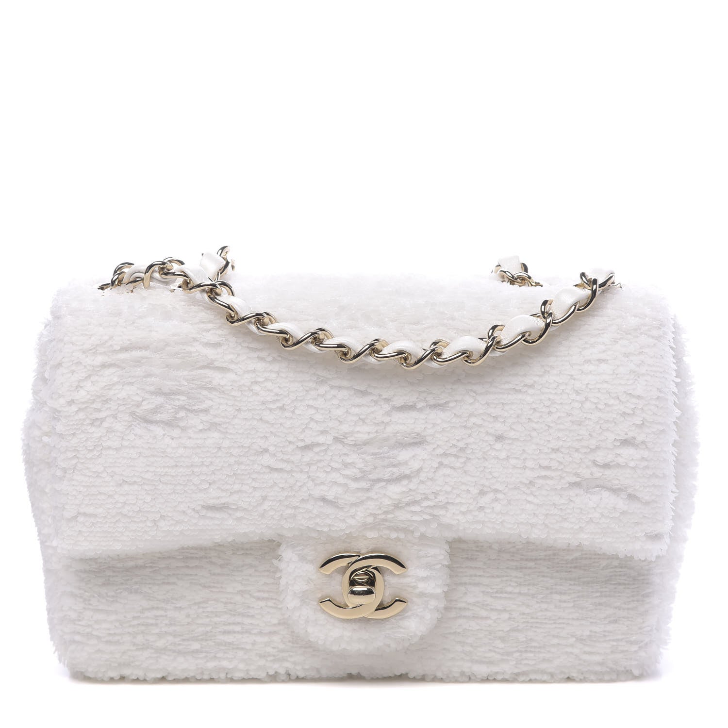 Chanel Sequin Mini Rectangular Flap White 651789 – FASHIONPHILE