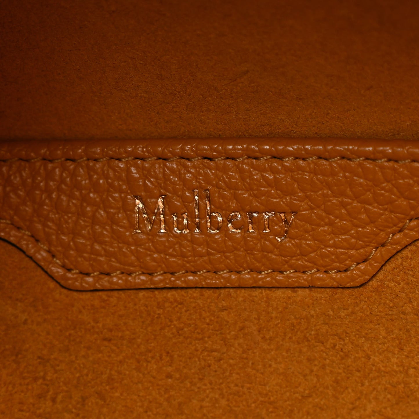 Small Classic Grain Calfskin Leighton Deep Amber