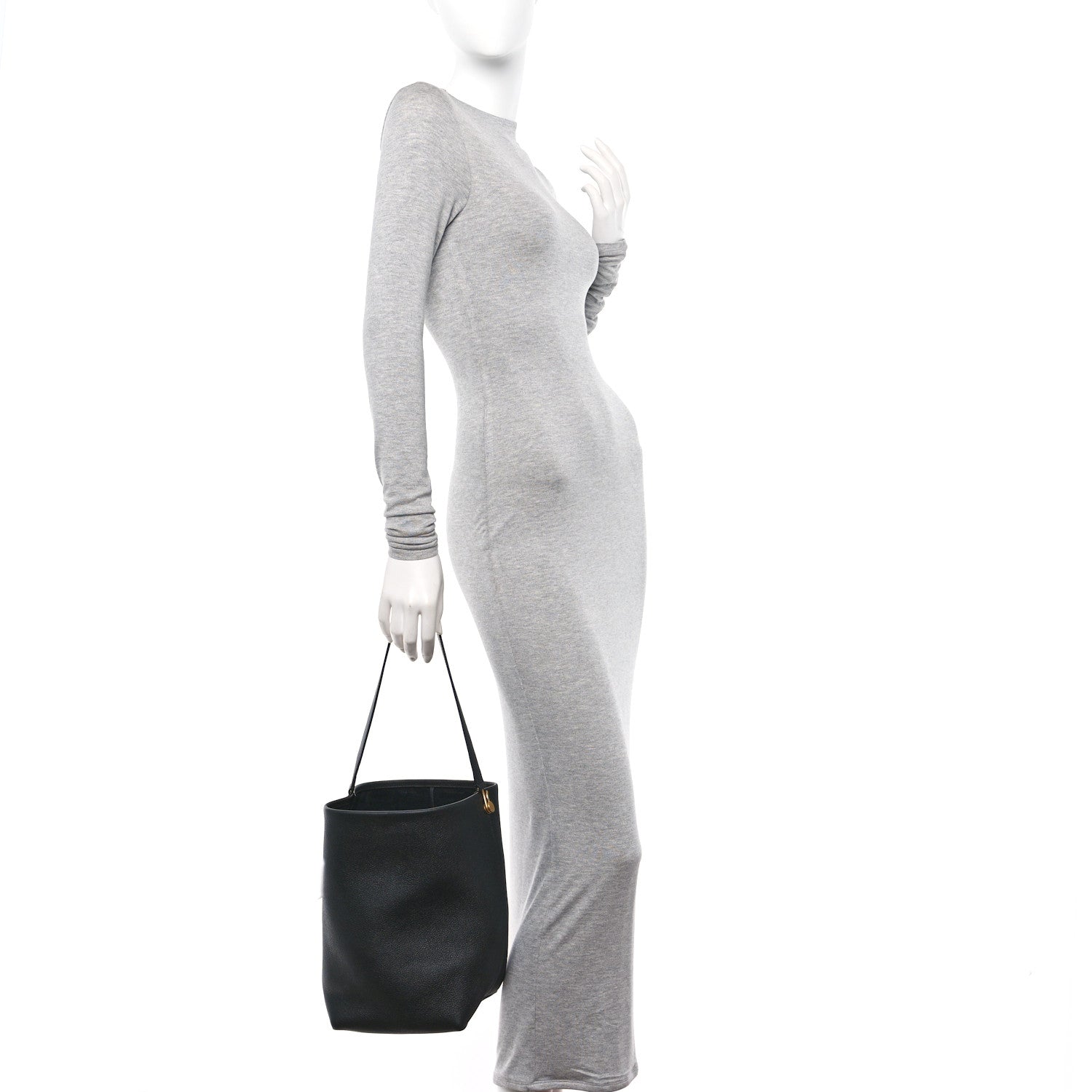 The Row Grained Calfskin Medium N/S Hook Tote Black 2 of 10