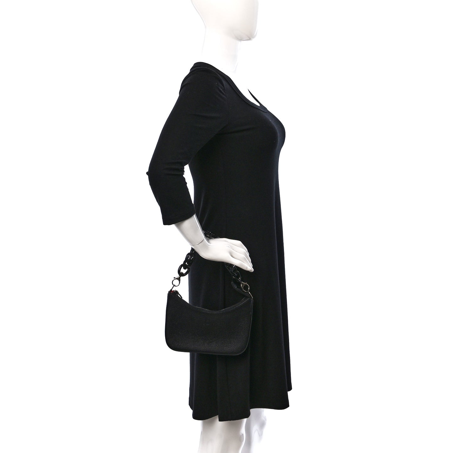 Calfskin Mini Loubila Chain Shoulder Bag Black