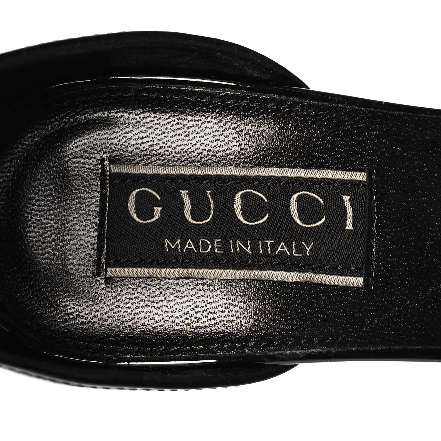 Patent Crystal Double G Platform Pumps 35.5 Black