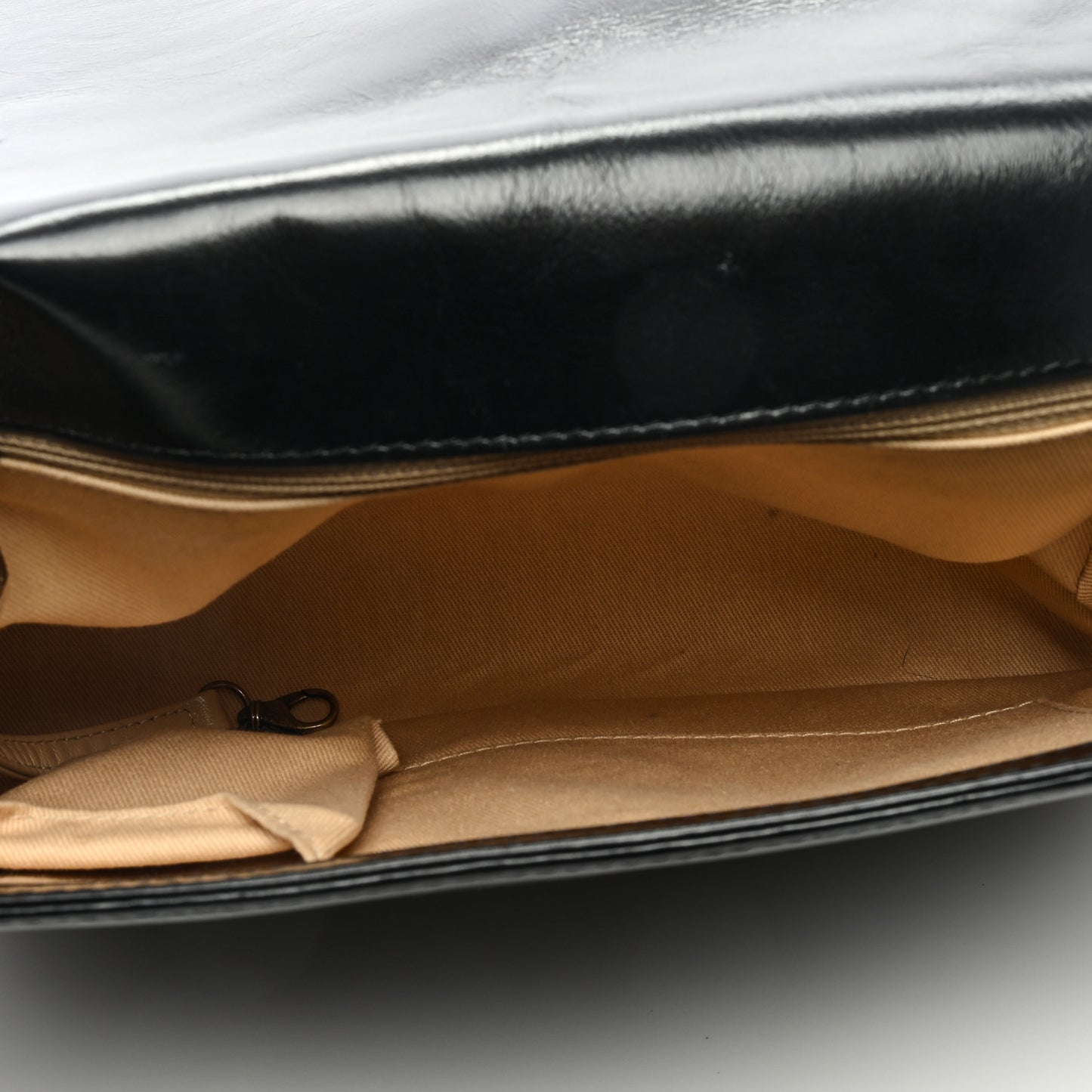 Glazed Calfskin Quilted Large Boy Flap Black