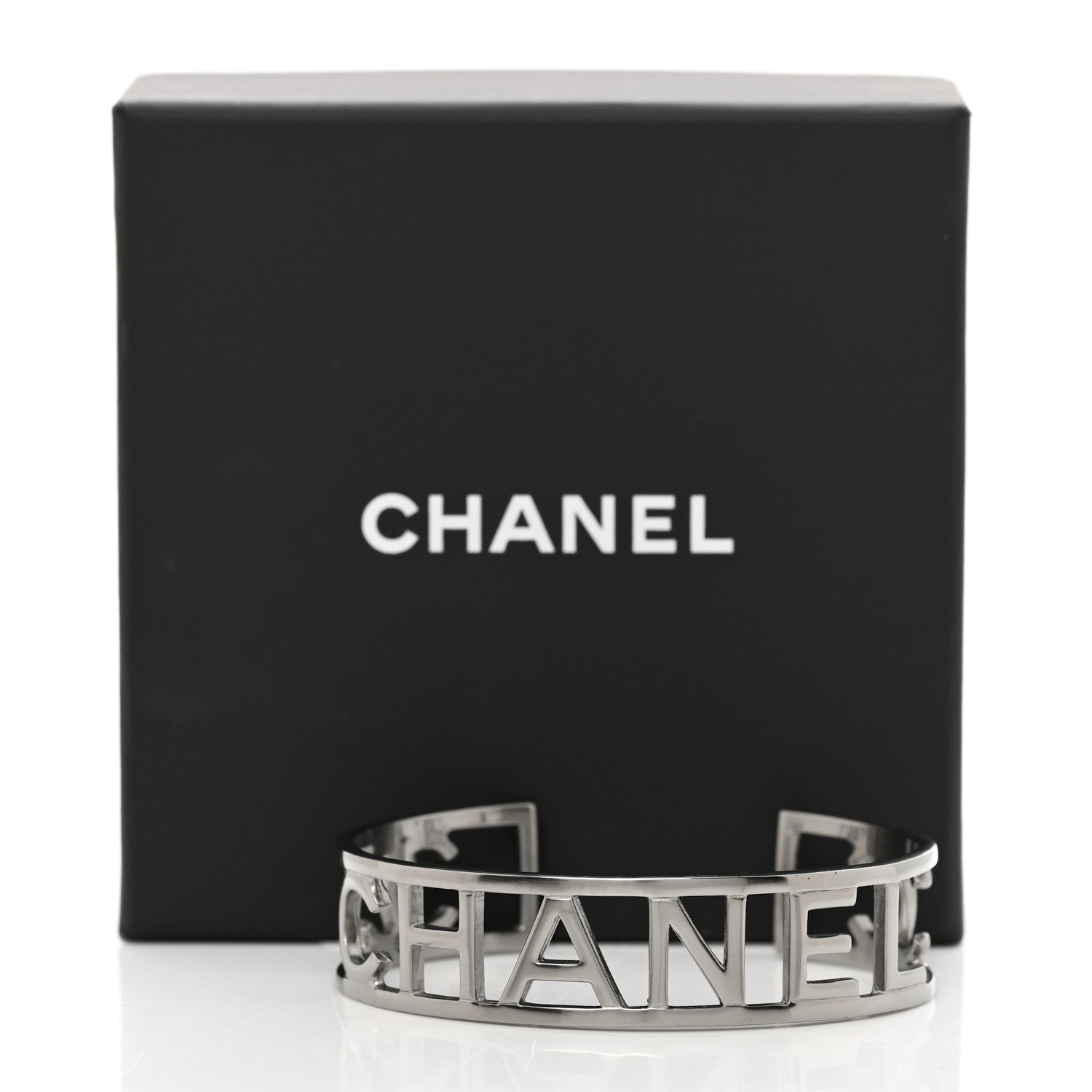 Chanel Ruthenium Logo Cuff Bracelet 5 of 5