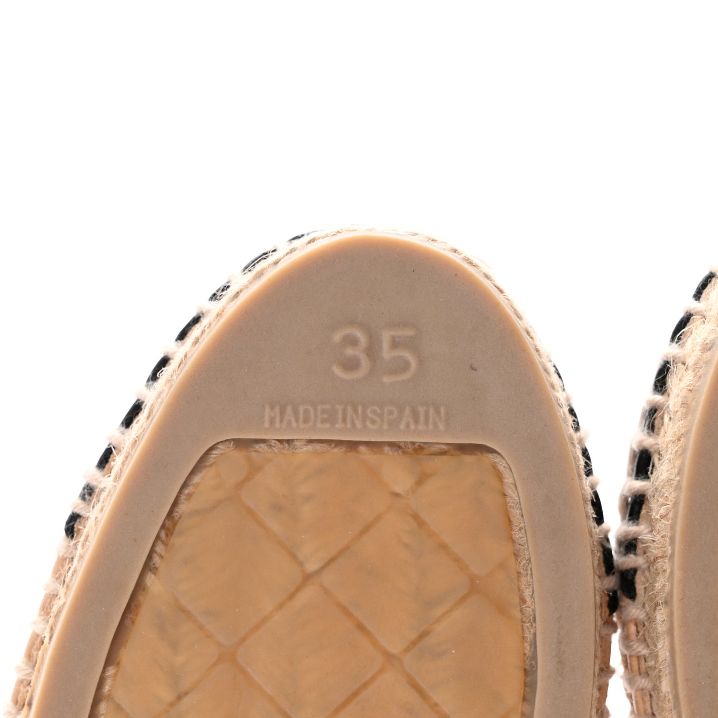 Lambskin CC Espadrilles 35 Beige Black