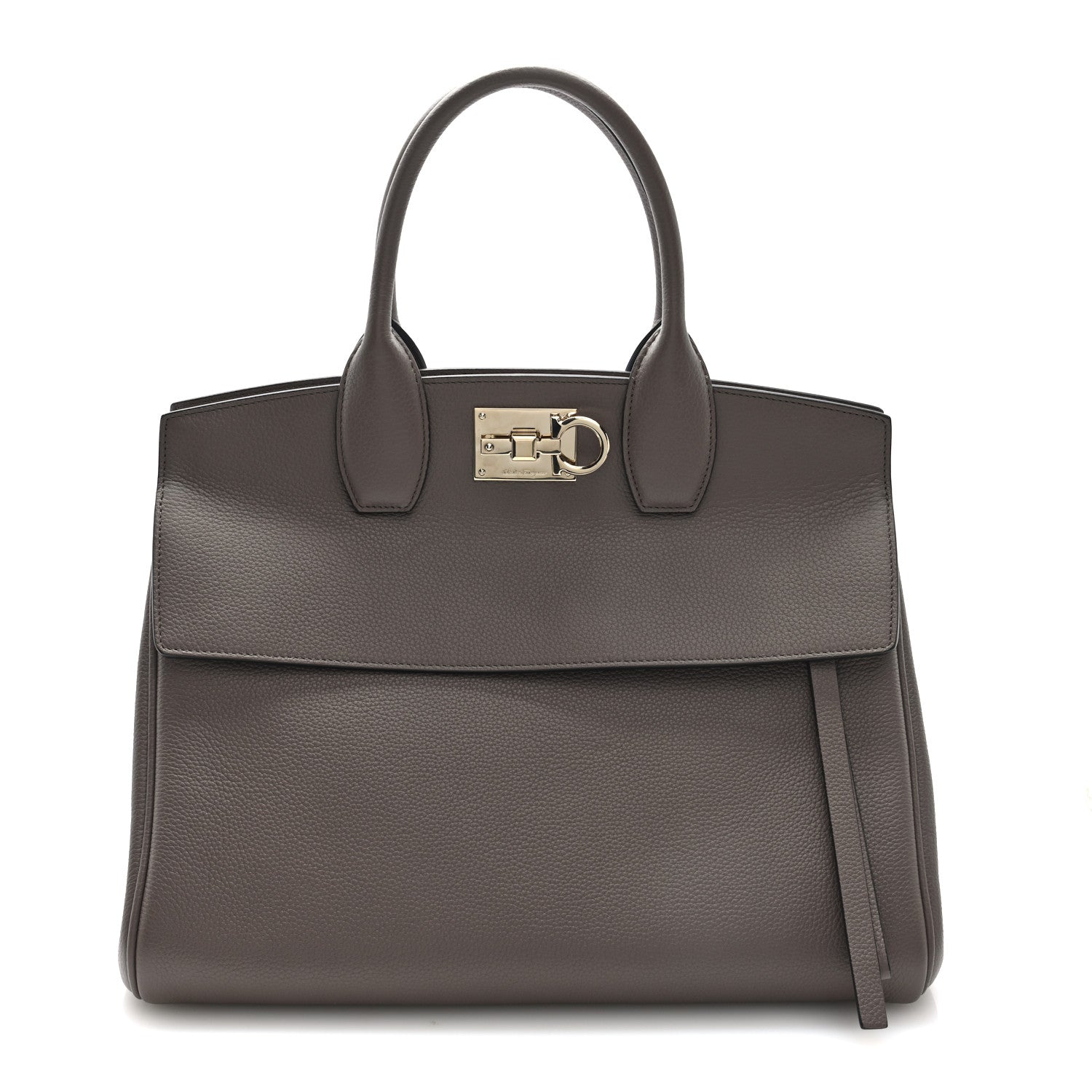Salvatore Ferragamoレザーバッグ Salvatore Ferragamo Calfskin Large Studio Bag Caraway Seed 1779675