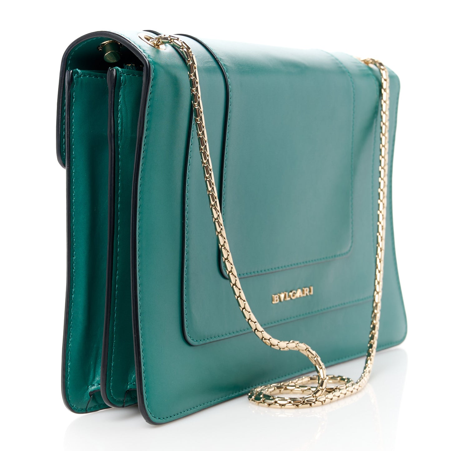 Calfskin Serpenti Forever Shoulder Bag Emerald Green