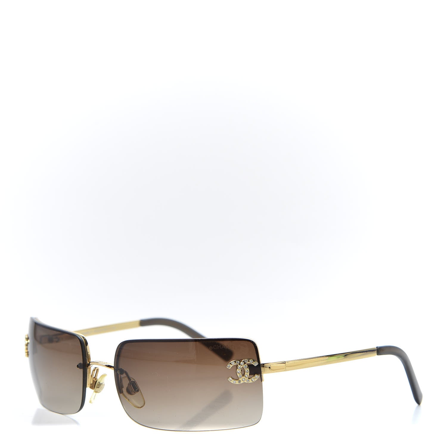 Chanel Crystal CC Logo Sunglasses 4104-B Gold 579474 – FASHIONPHILE