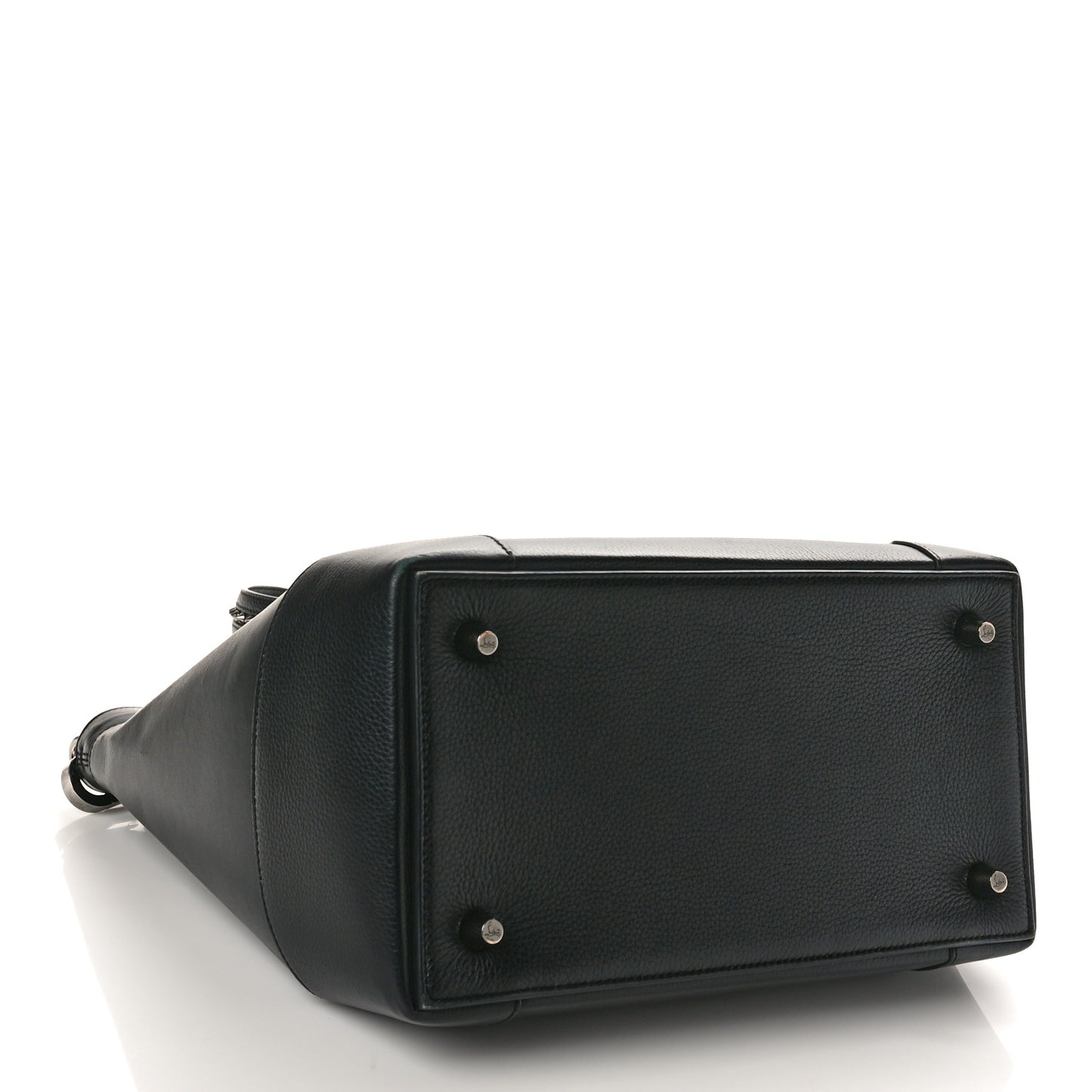 Grained Calfskin Spike Large Eloise Tote Black