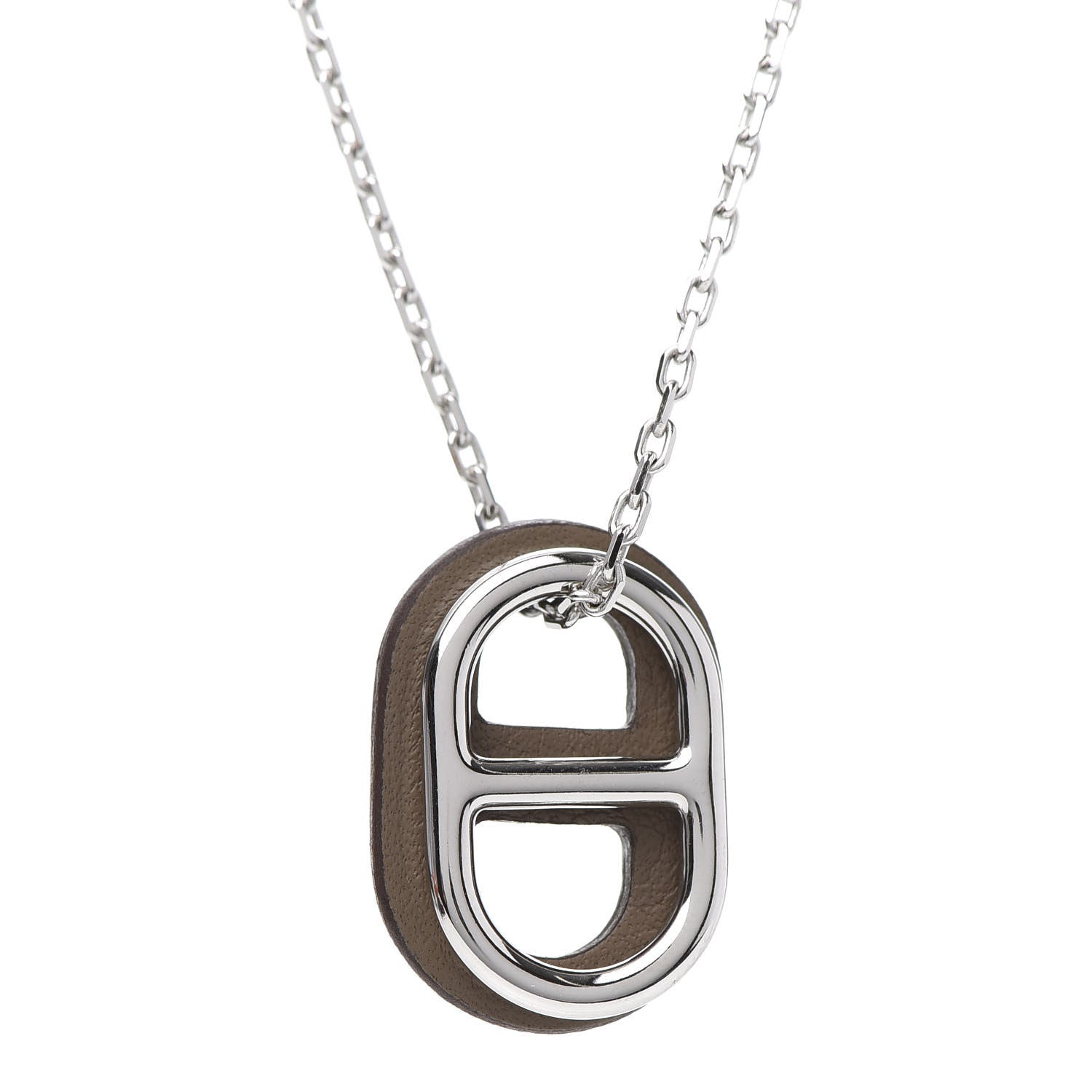 Hermes Swift O'Maillon Pendant Necklace Etoupe 4 of 8