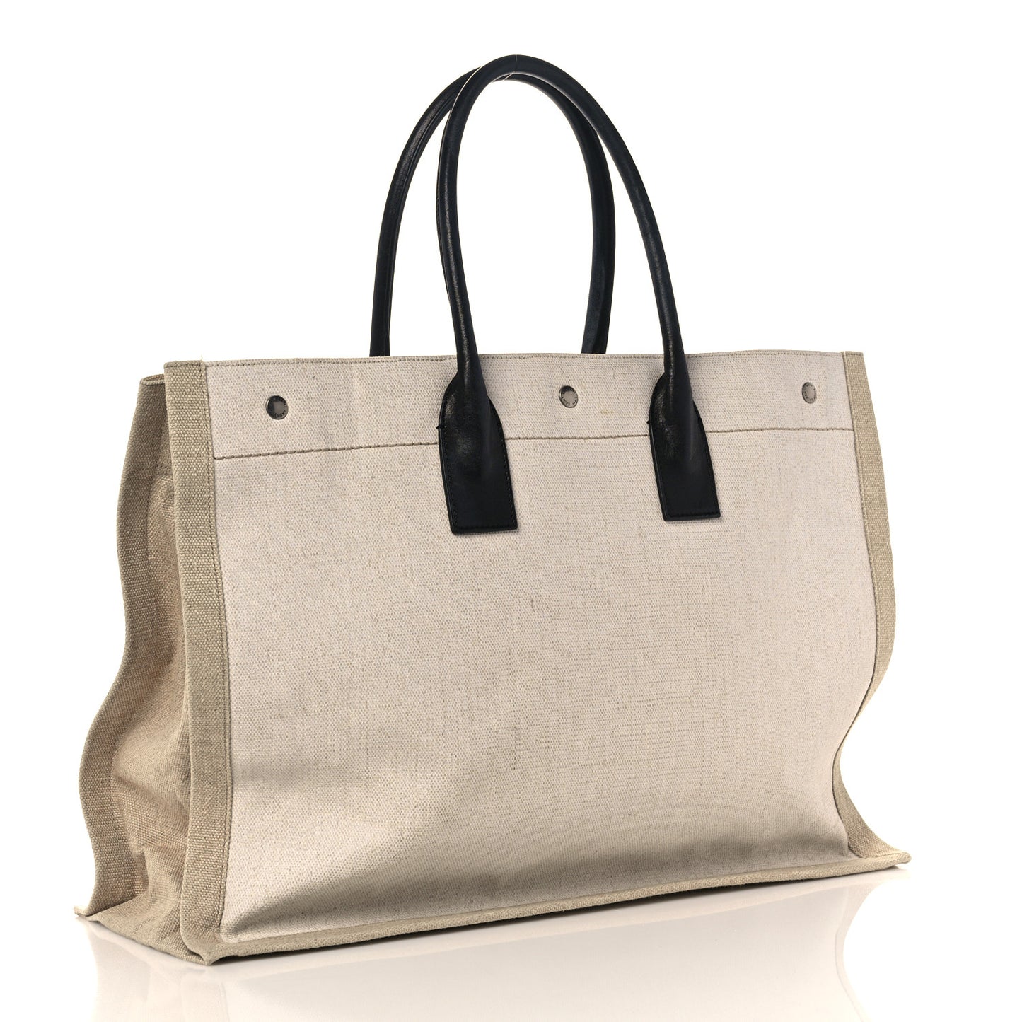Linen Calfskin Rive Gauche Tote Optic White